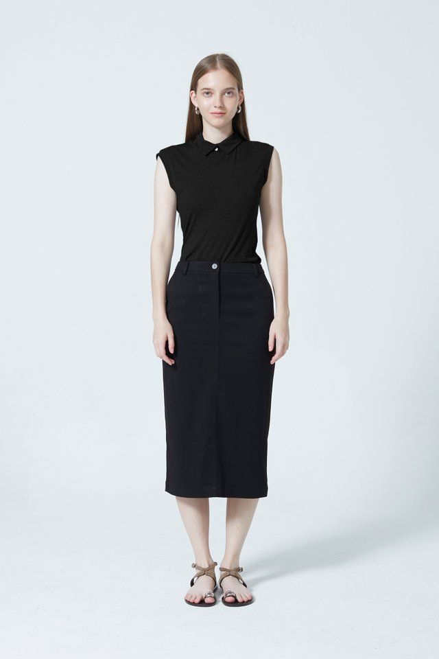 COLLARED JERSEY TOP