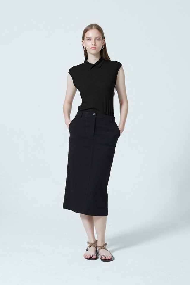COLLARED JERSEY TOP