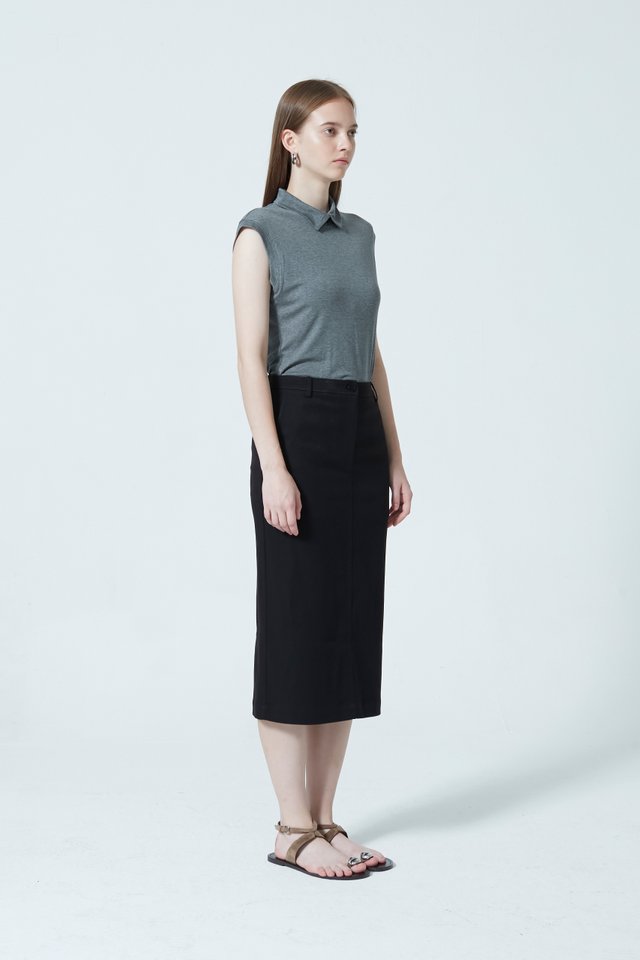 COLLARED JERSEY TOP