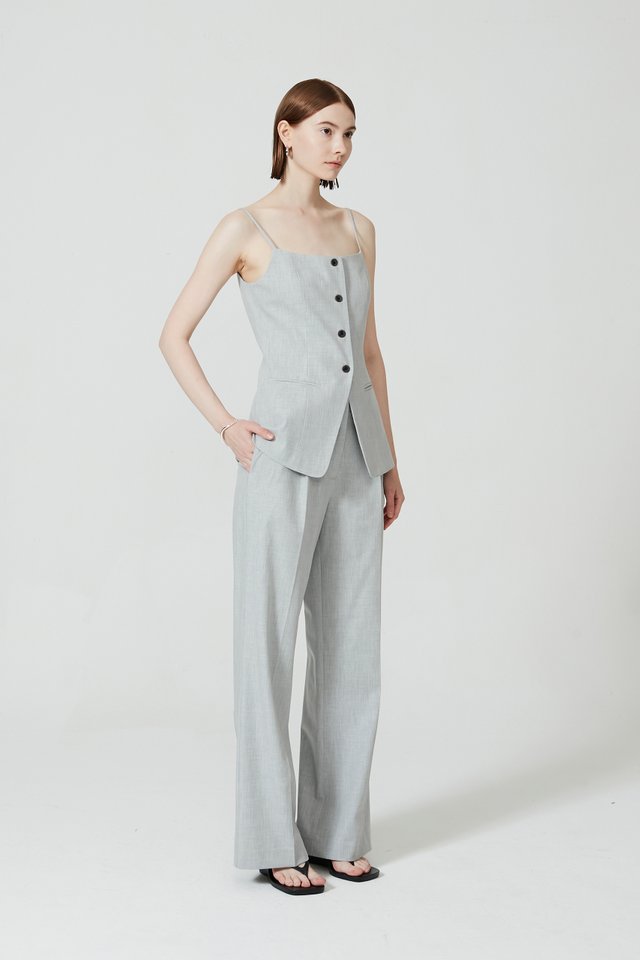 WIDE LEG PLEATED PANTS