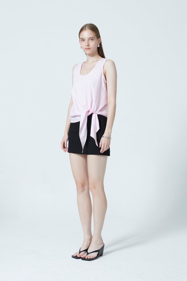 COTTON TIE FRONT TOP