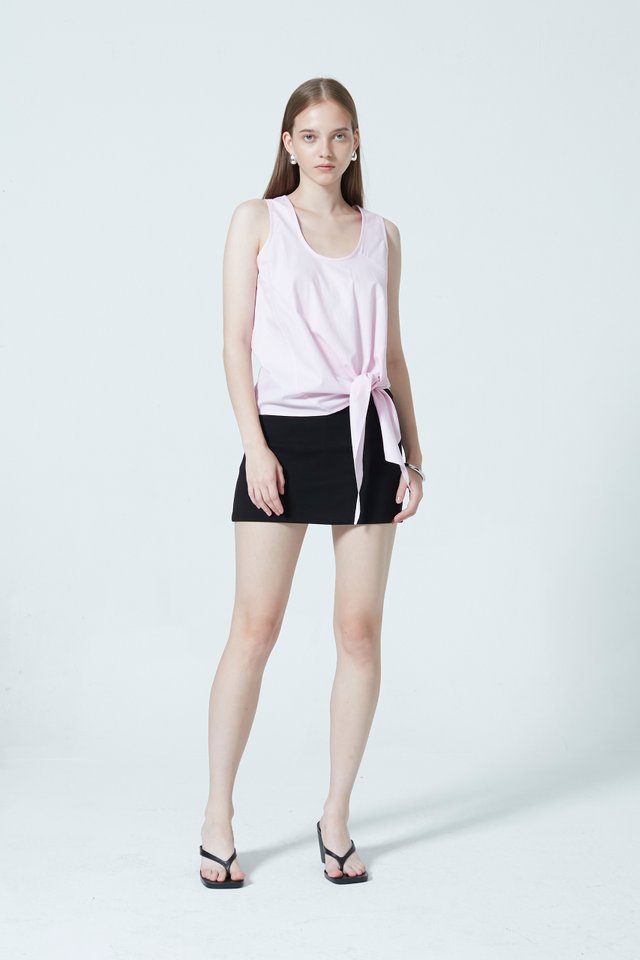 COTTON TIE FRONT TOP
