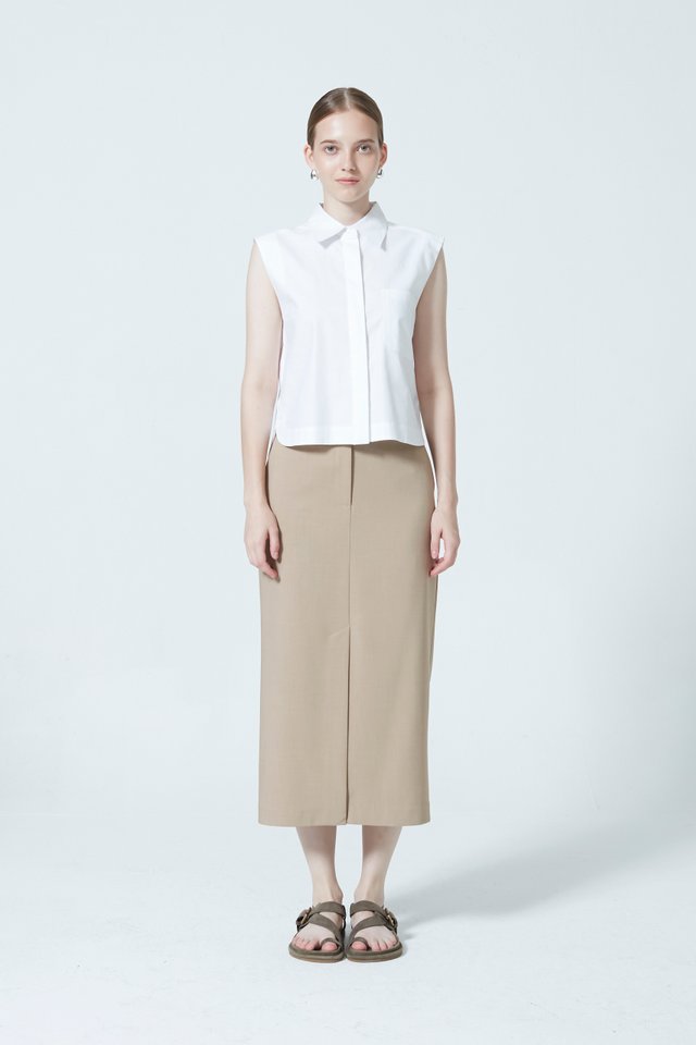 BOXY SLEEVELESS SHIRT