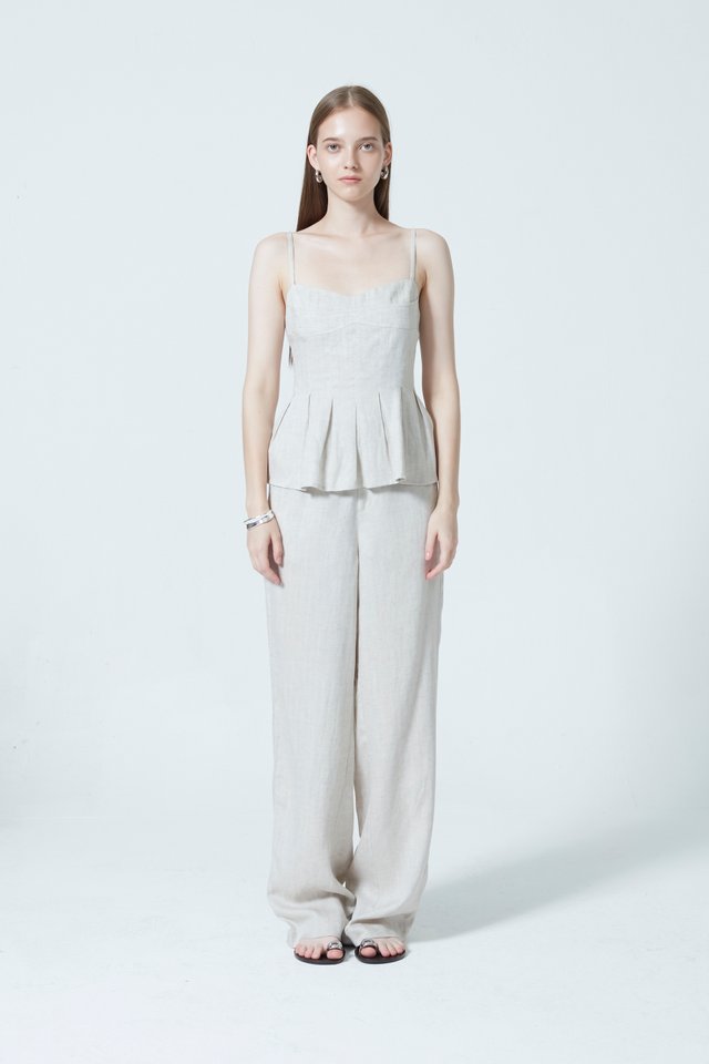 [PERFECT PAIRING] PEPLUM TOP & PANTS SET