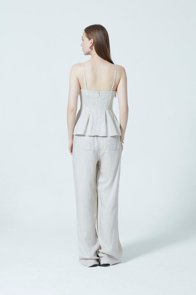 [PERFECT PAIRING] PEPLUM TOP & PANTS SET