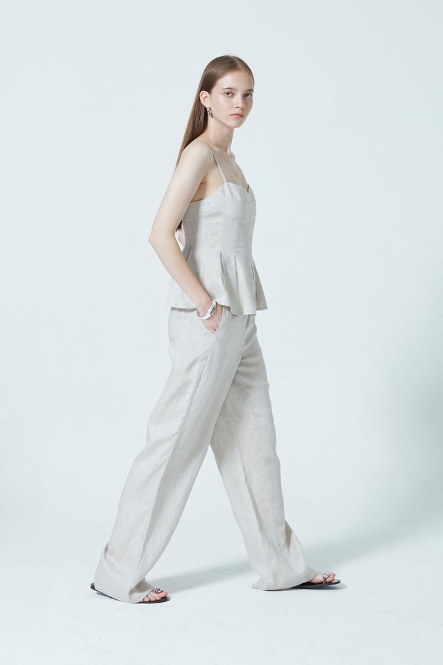 ELASTICATED STRAIGHT PANTS