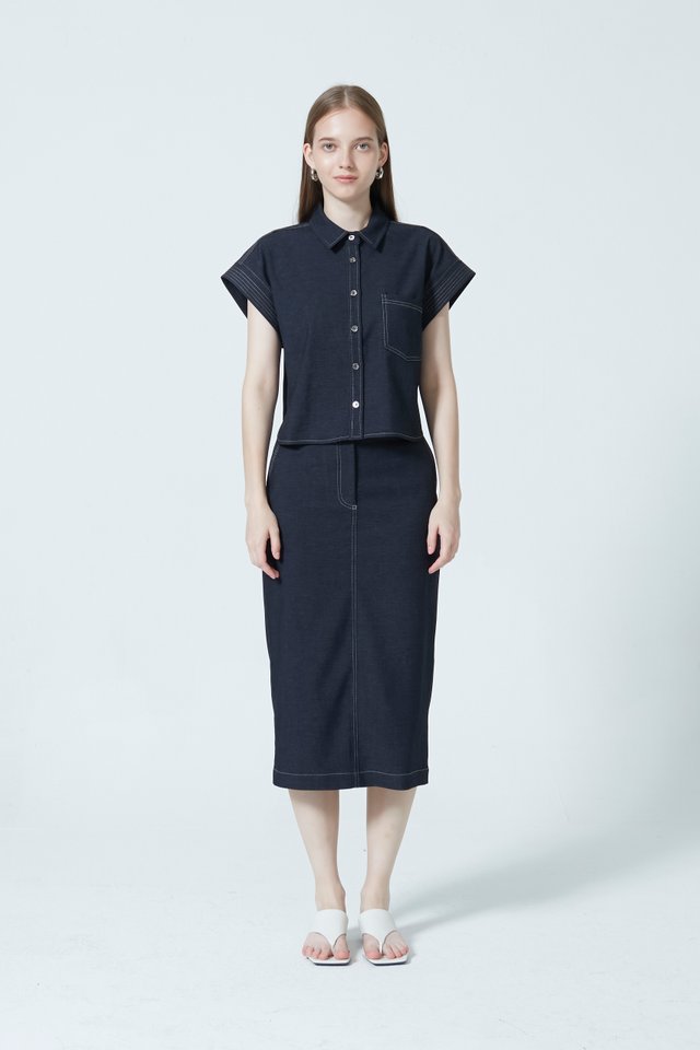 [PERFECT PAIRING] BOXY SHIRT & SKIRT SET