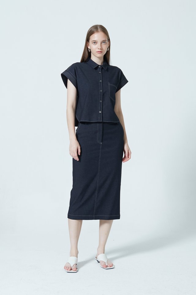 STRAIGHT DENIM SKIRT