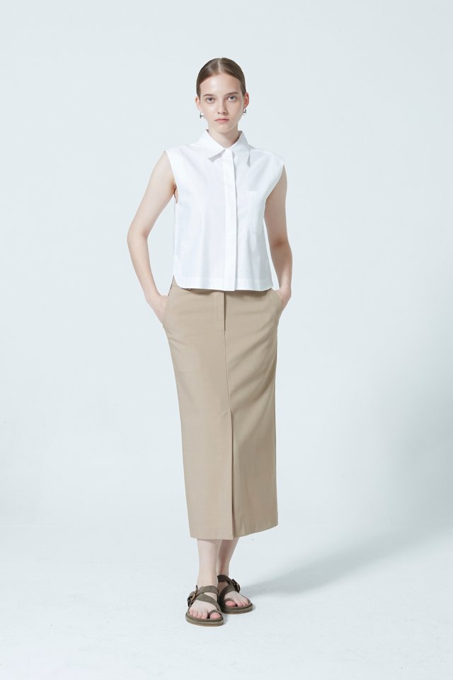 STRAIGHT MIDI SKIRT