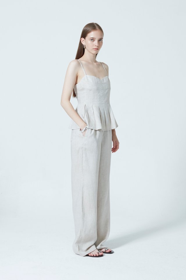 PLEATED PEPLUM TOP