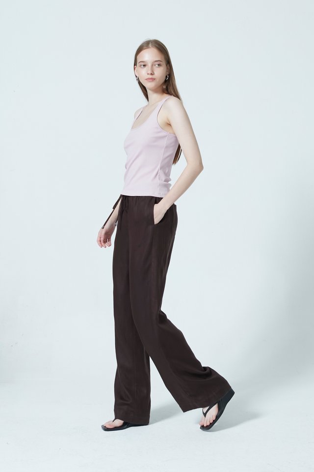 ELASTICATED STRAIGHT PANTS
