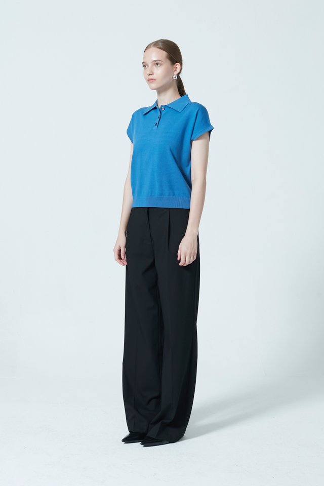 KNITTED POLO TOP