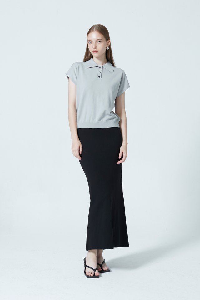 KNITTED POLO TOP