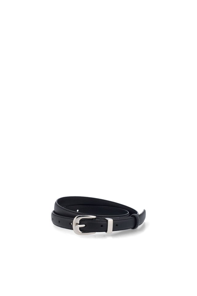 SILVER BUCKLE LEATHER BELT