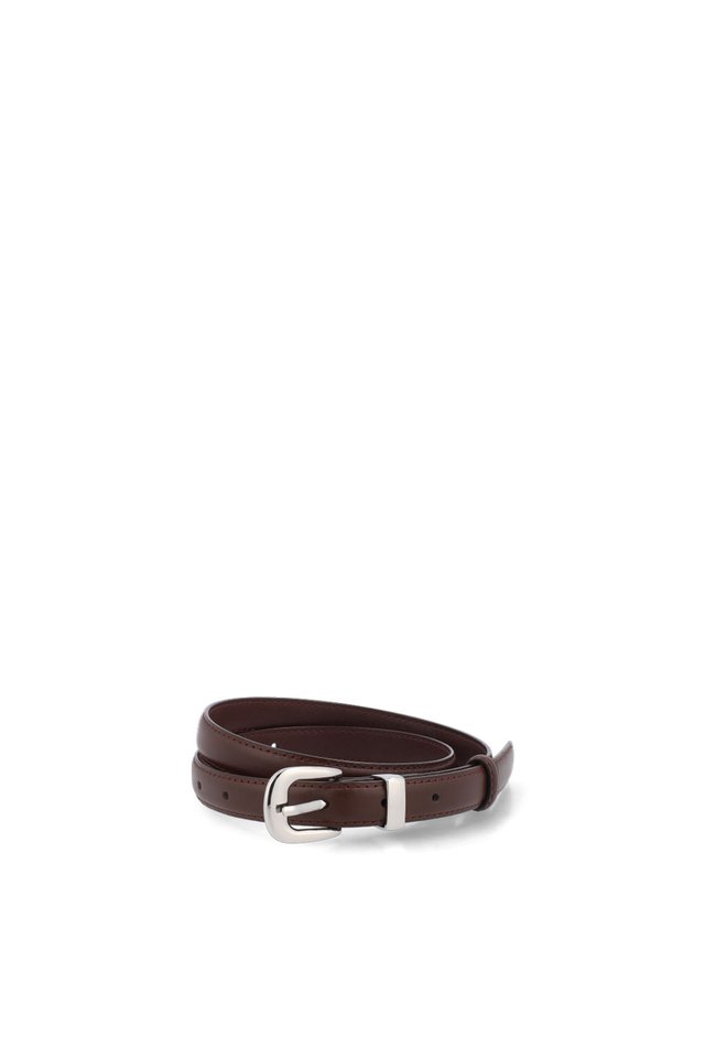 SILVER BUCKLE LEATHER BELT