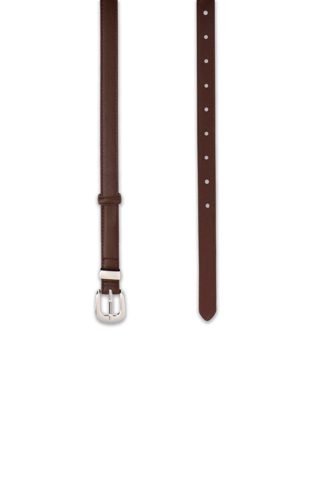 SILVER BUCKLE LEATHER BELT