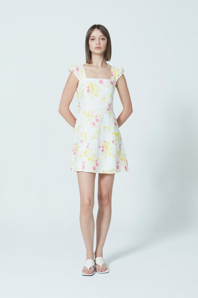 FLORAL CAP SLEEVE DRESS