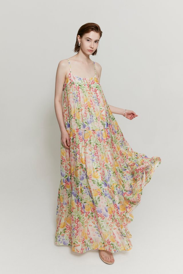 FLORAL TIERED MAXI DRESS