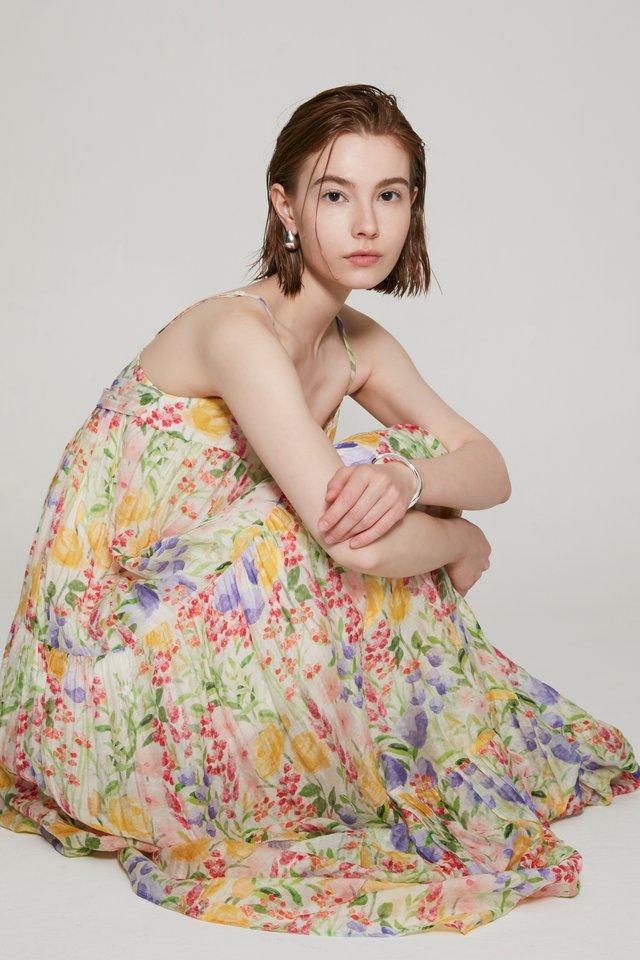 FLORAL TIERED MAXI DRESS