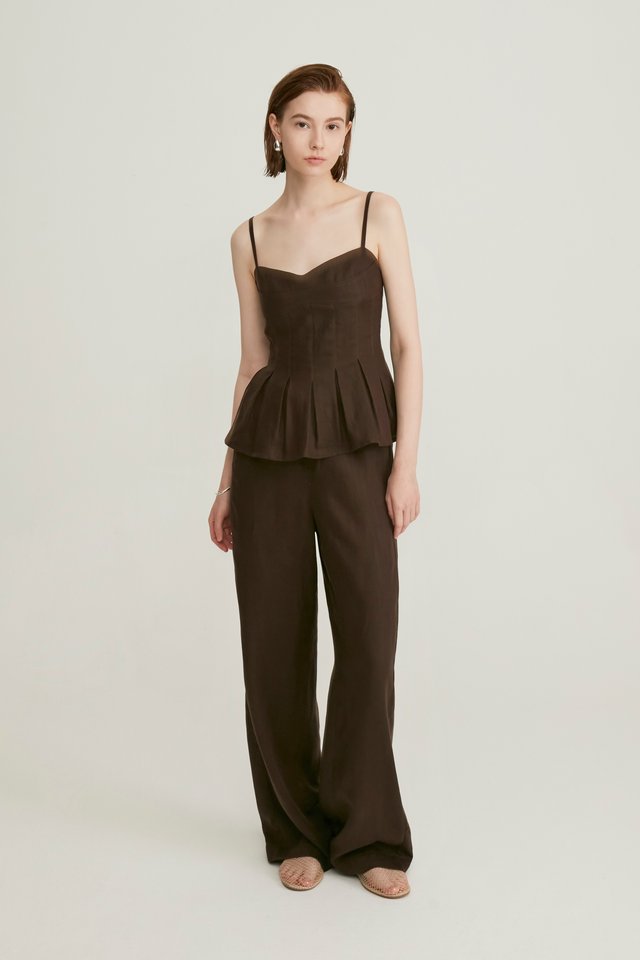 ELASTICATED STRAIGHT PANTS