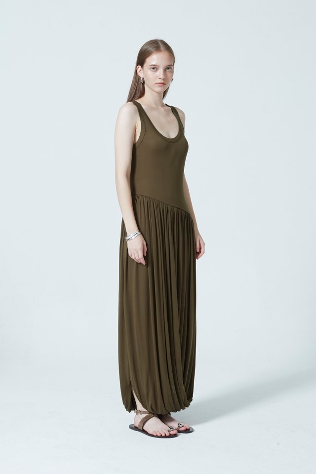 DRAPED JERSEY DRESS