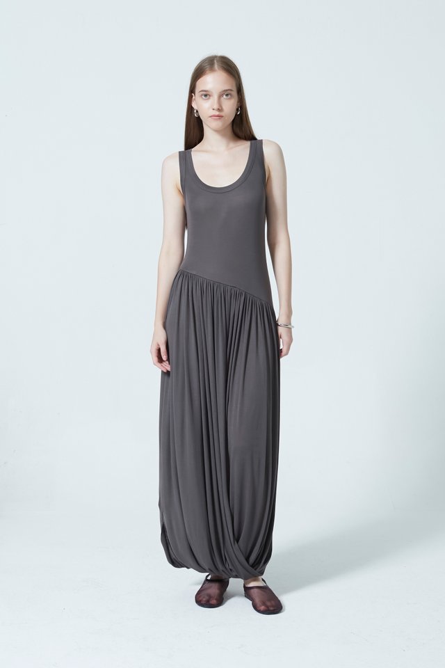 DRAPED JERSEY DRESS