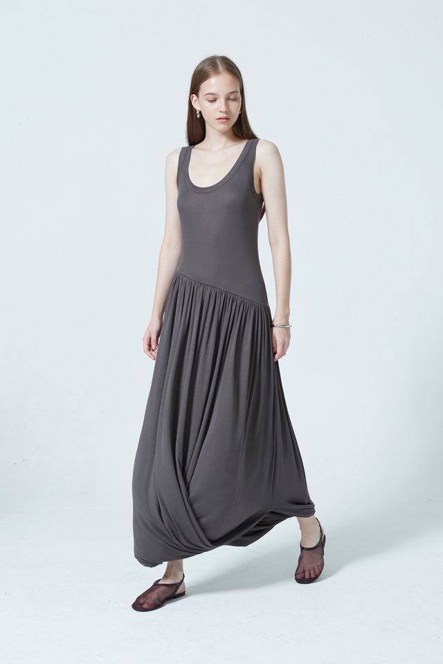 DRAPED JERSEY DRESS