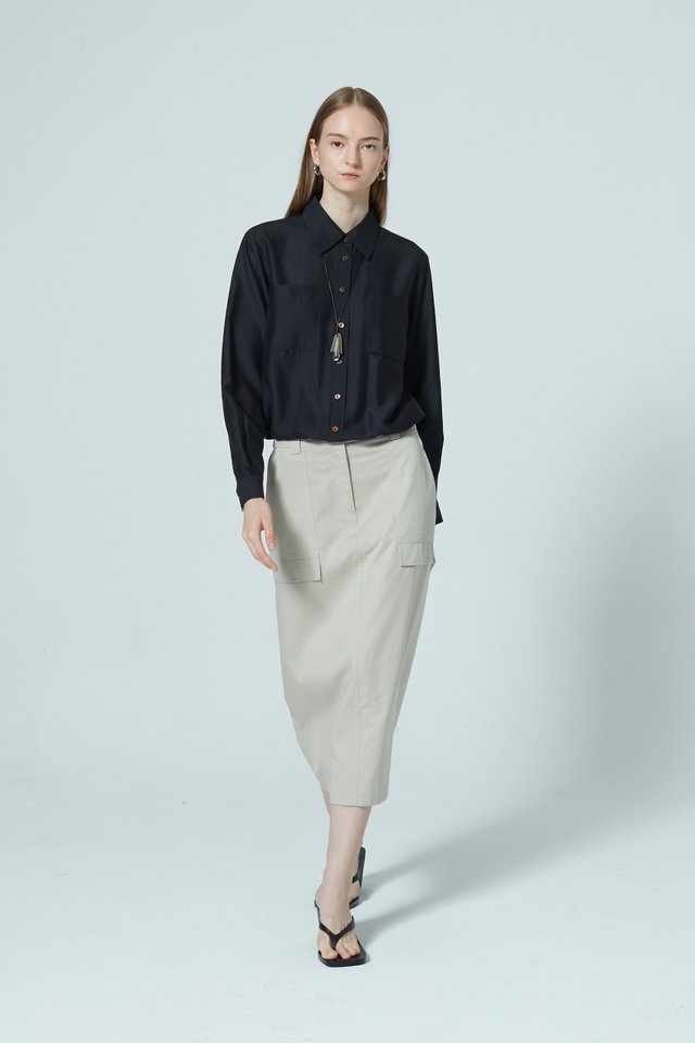 DRAWSTRING HEM SHIRT