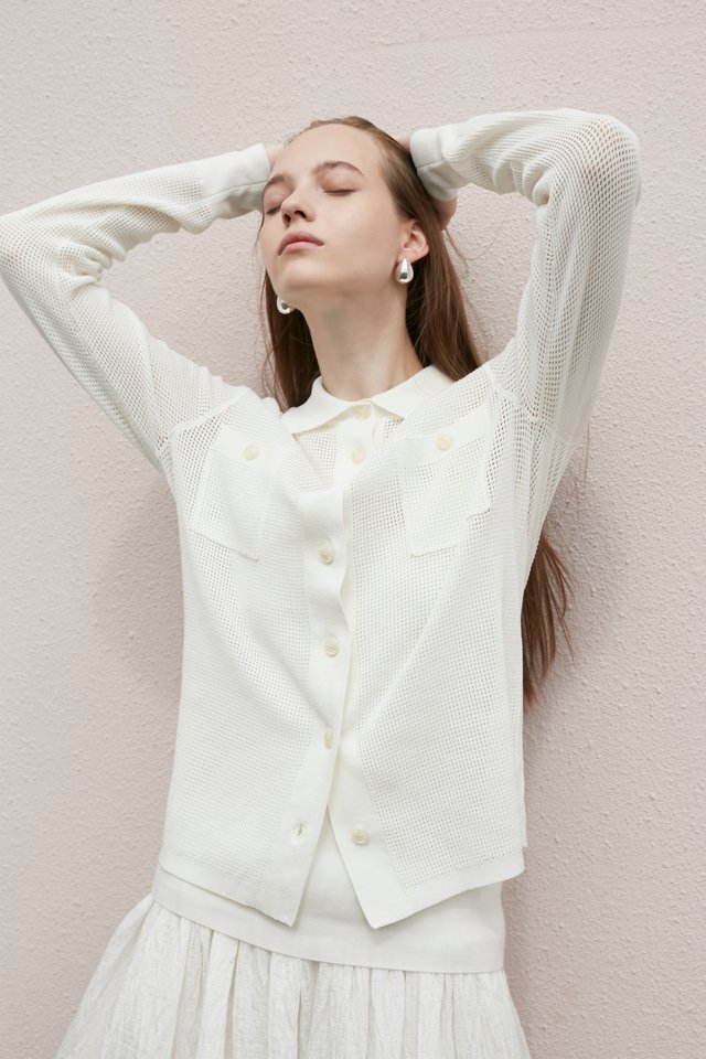 WAFFLE KNIT CARDIGAN