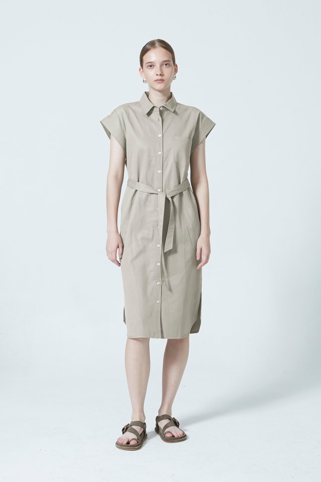 UTILITY SHIRT DRESS WITH BELT