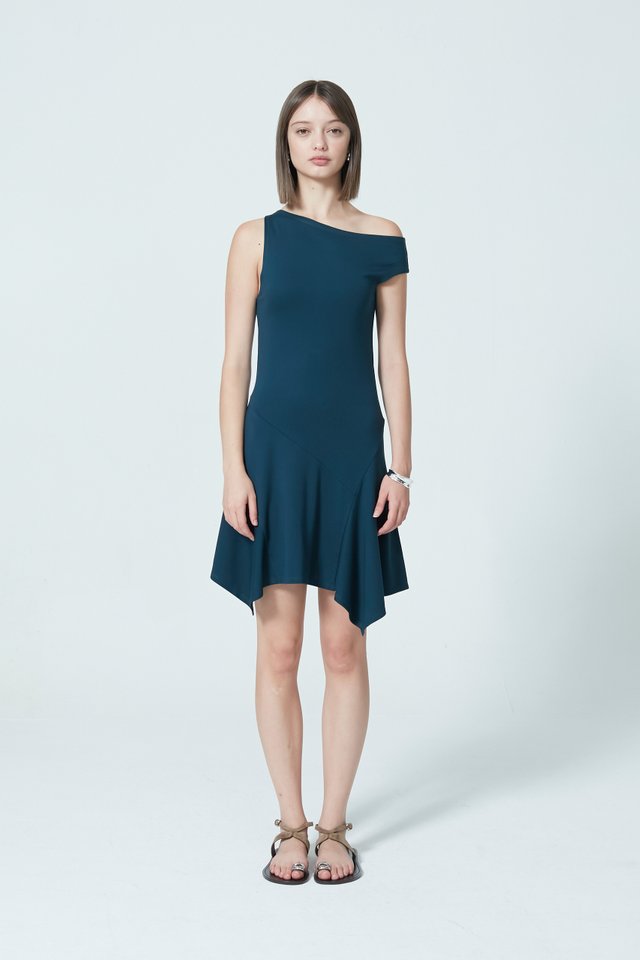 HANDKERCHIEF HEM JERSEY DRESS