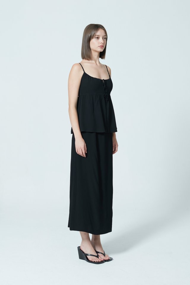 TIE DETAILED MIDI SKIRT