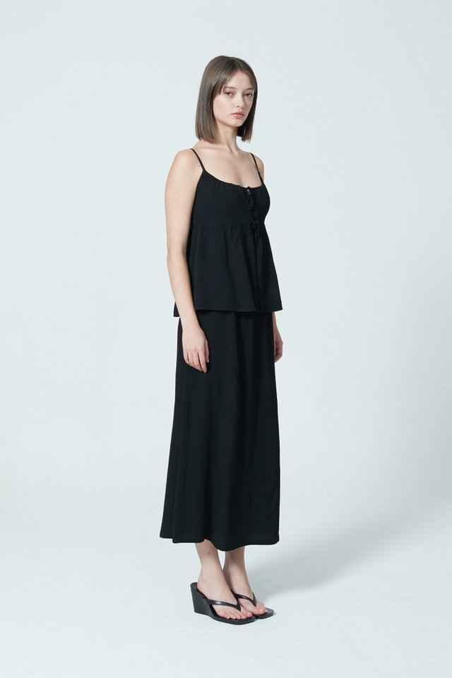 TIE FRONT PEPLUM TOP