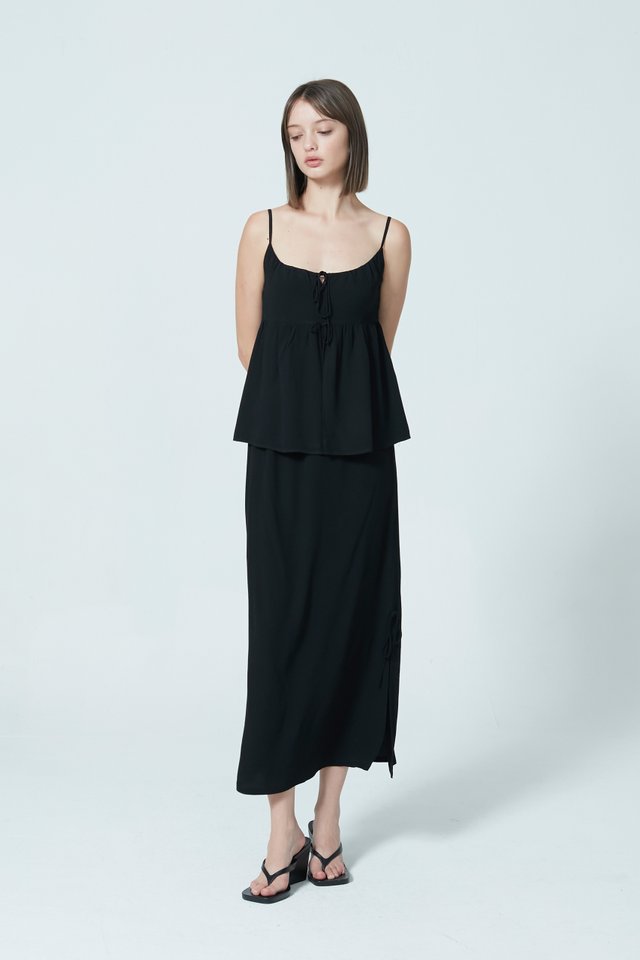 TIE FRONT PEPLUM TOP