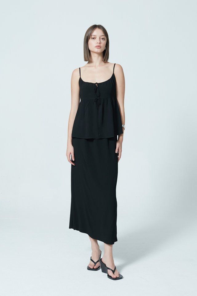 TIE DETAILED MIDI SKIRT