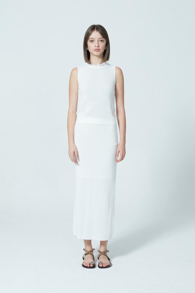 [PERFECT PAIRING] WAFFLE KNIT SKIRT SET