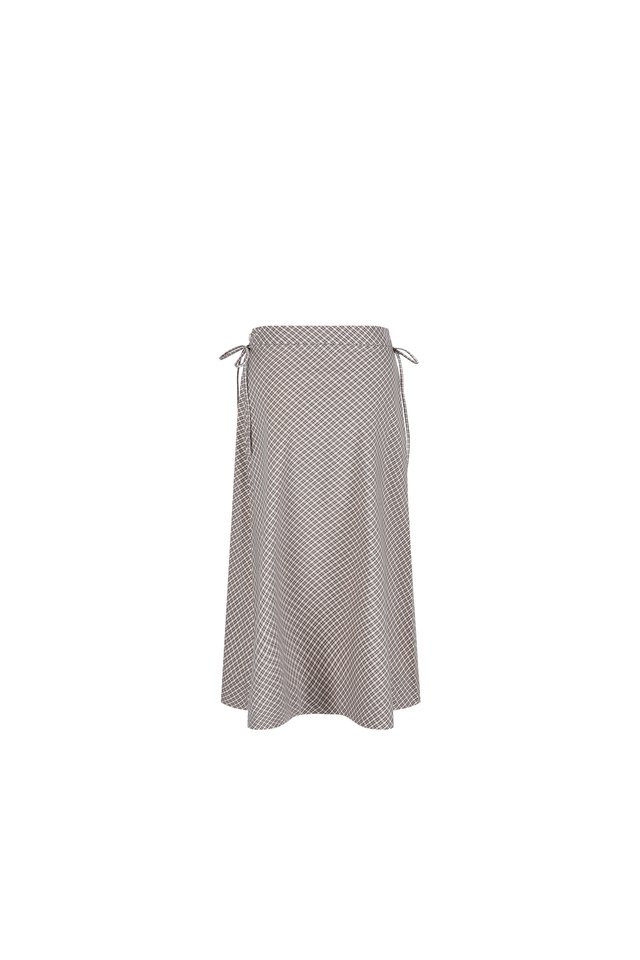 CHECKED MIDI BIAS SKIRT