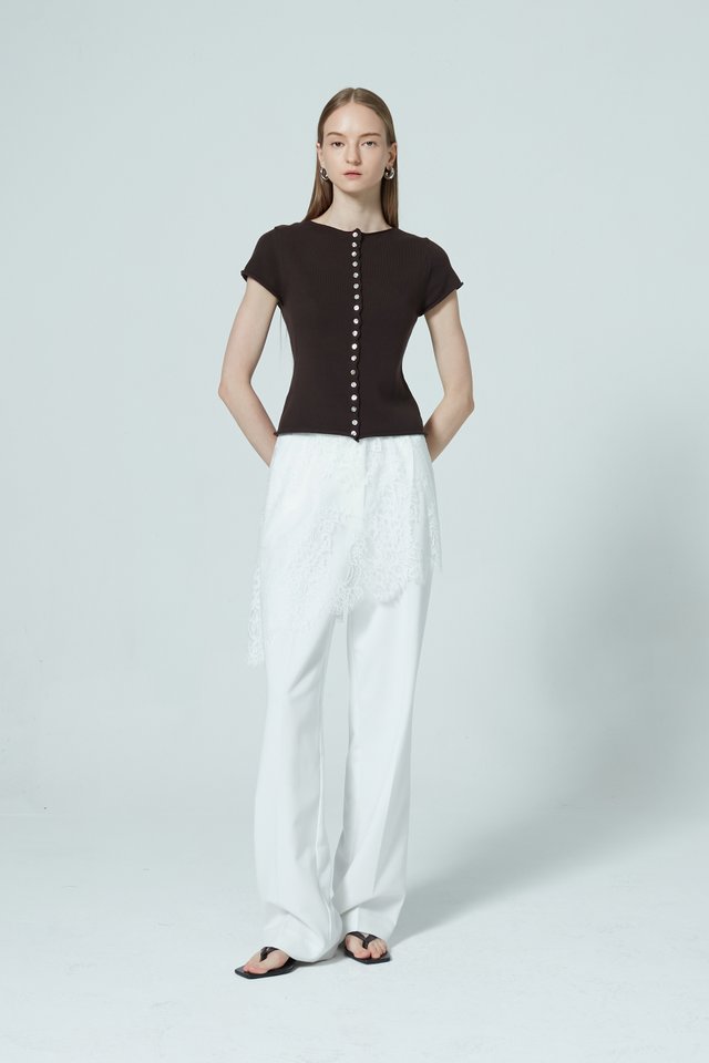 BUTTON FRONT KNIT TOP