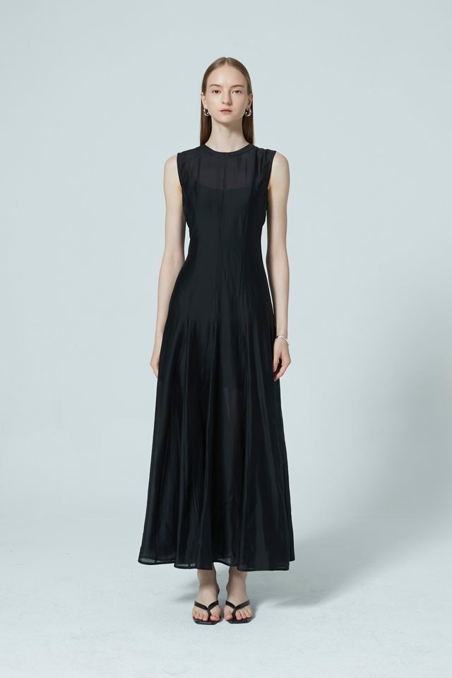 SOFT SHEER MAXI DRESS WITH INNER SLIP
