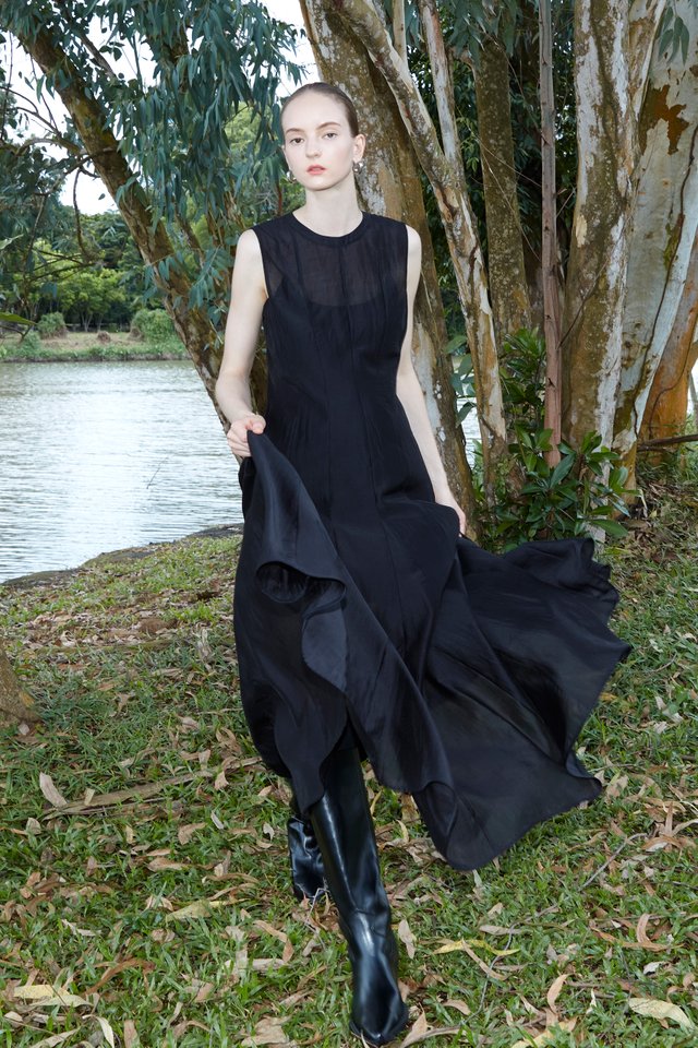 SOFT SHEER MAXI DRESS WITH INNER SLIP