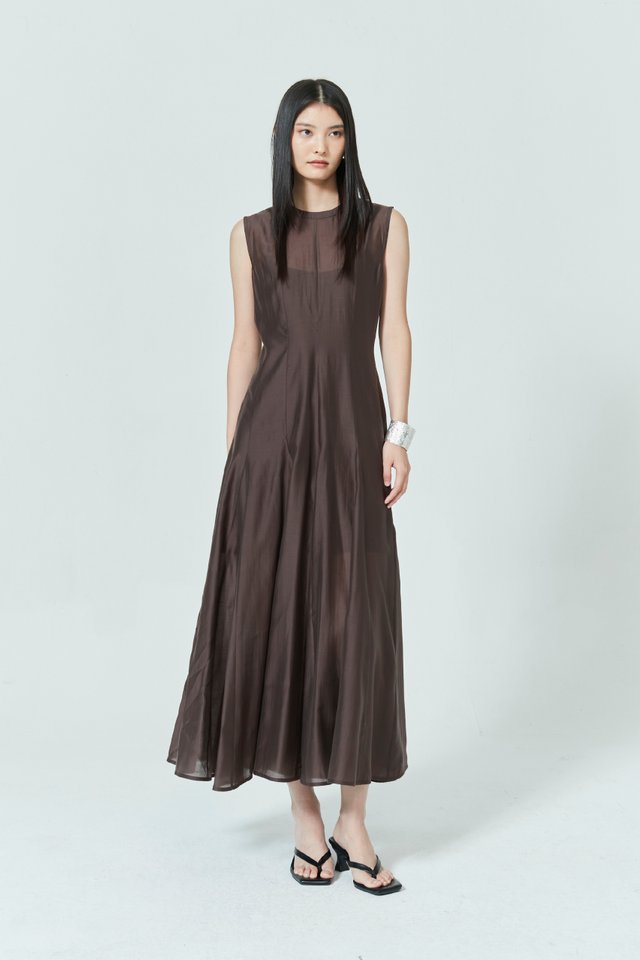 SOFT SHEER MAXI DRESS WITH INNER SLIP