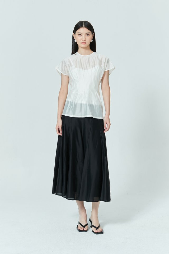 SHEER PINTUCK WITH INNER TOP