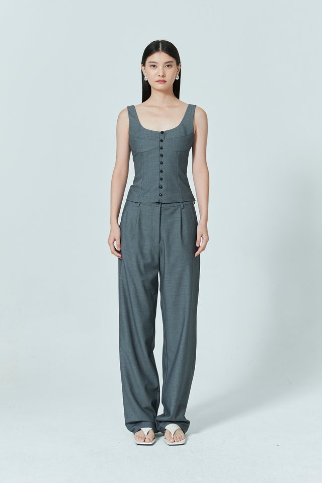 BUTTON FRONT BUSTIER TOP