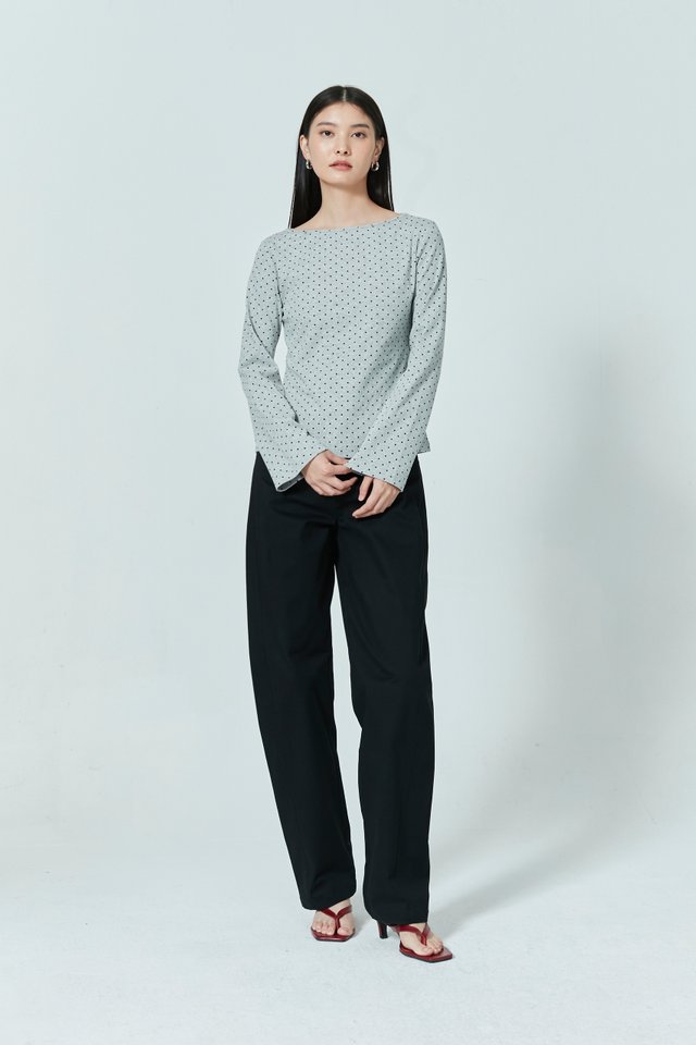 POLKA DOTS BELL SLEEVE TOP