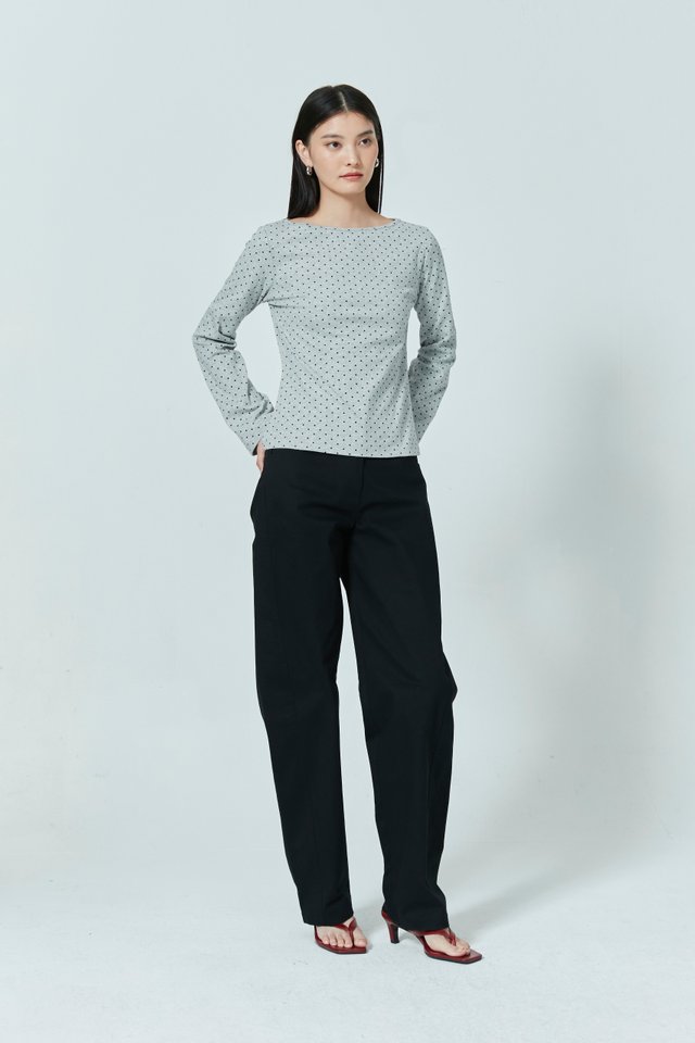 POLKA DOTS BELL SLEEVE TOP