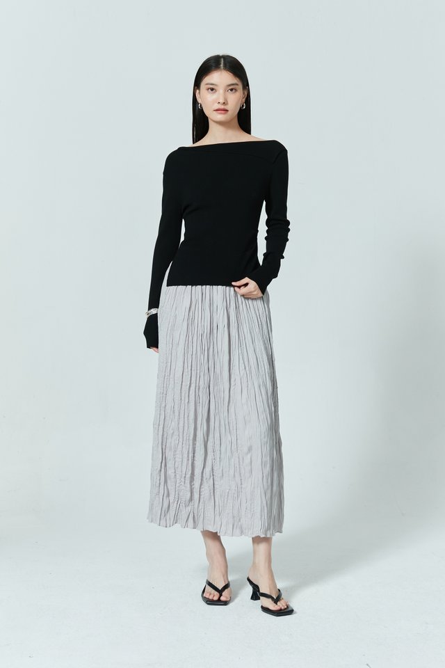 PLEATED MAXI SKIRT
