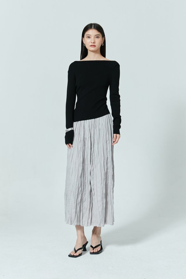 PLEATED MAXI SKIRT