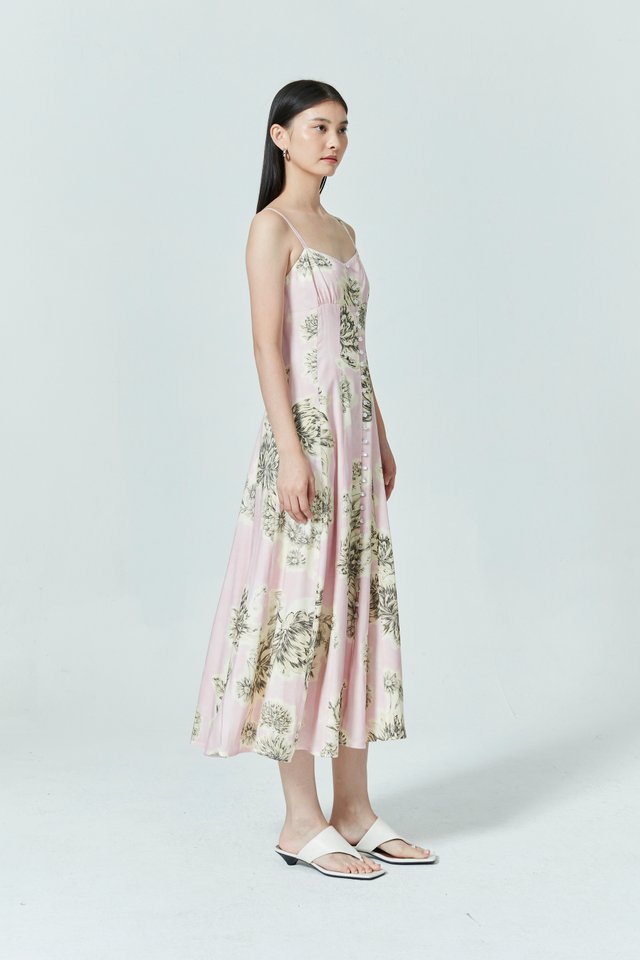 FLORAL BUTTON FRONT DRESS