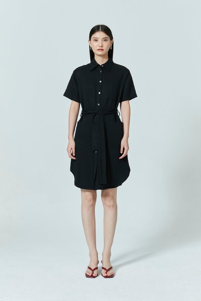 A-LINE SHIRT DRESS WITH BELT