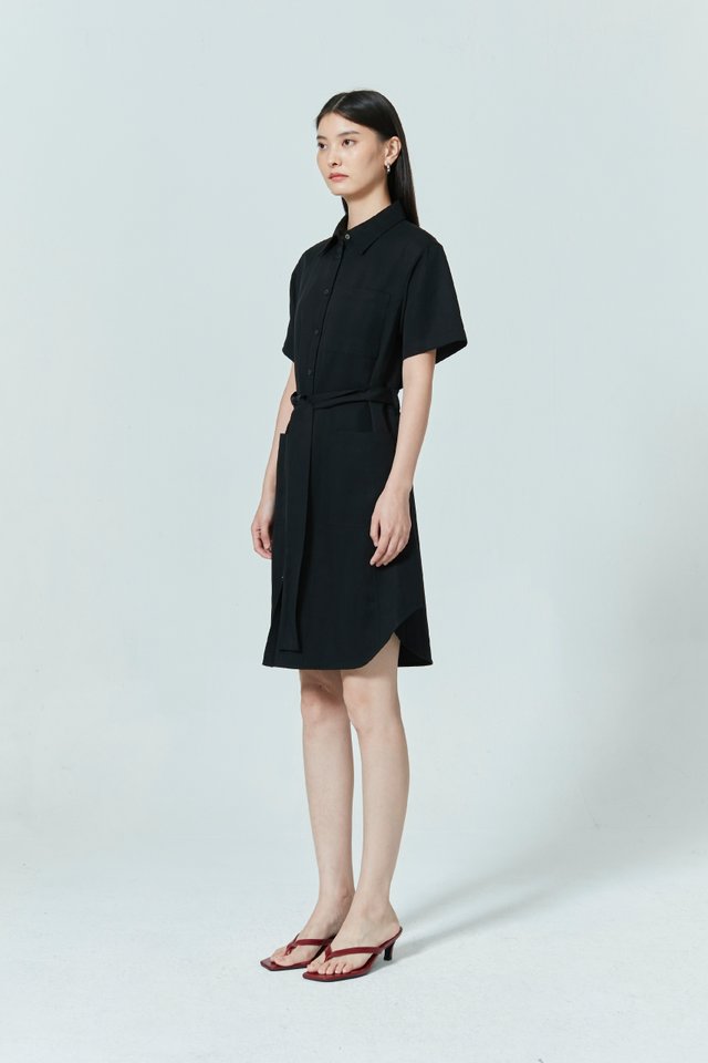A-LINE SHIRT DRESS WITH BELT